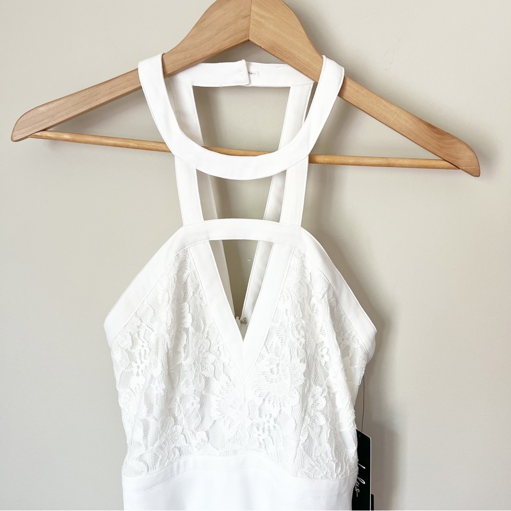 Lulu's All My Daydreams White Lace Strappy Cut Out Skater Dress XS NWT - Picture 5 of 16